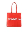 Comme Des Garçons Logo Print Tote Bag In Red