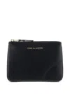 Comme Des Garçons Calfskin Coin Purse Gold-tone Hardware In Black