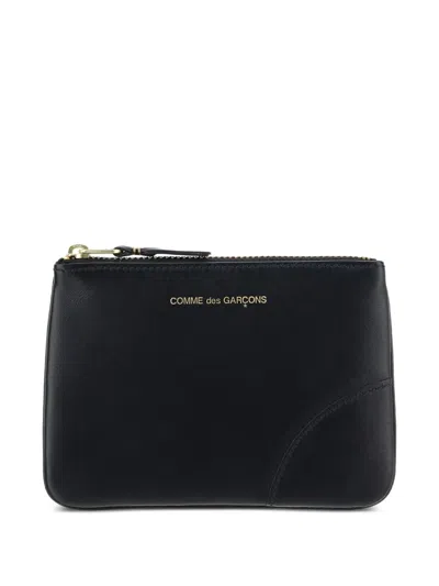 Comme Des Garçons Calfskin Coin Purse Gold-tone Hardware In Black