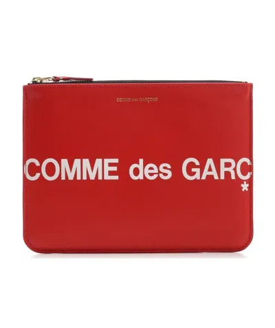 Comme Des Garçons Logo Printed Clutch