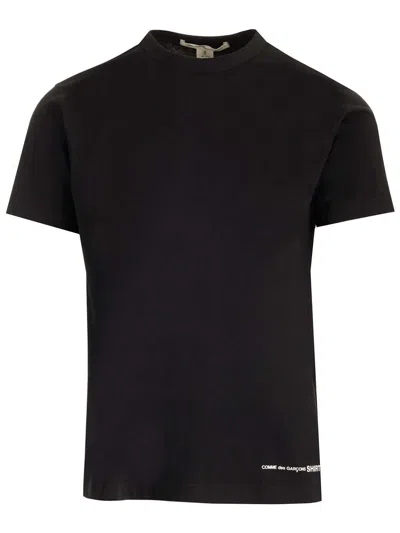 Comme Des Garçons Logo Printed Crewneck T-shirt In Black