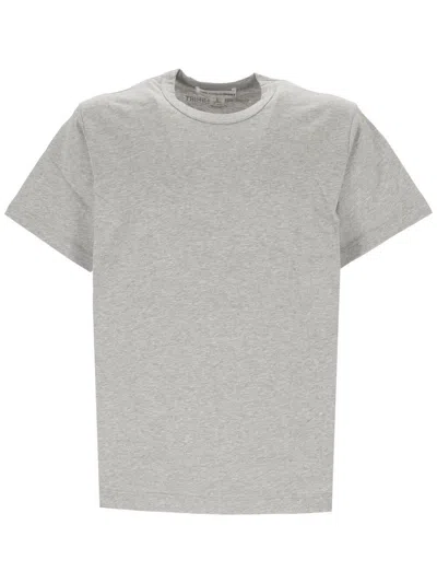 Comme Des Garçons Logo Printed Crewneck T-shirt In Top Grey