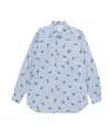 Comme Des Garçons Logo Printed Shirt In Blue