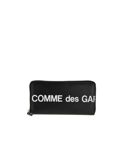 Comme Des Garçons Logo Printed Wallet In Black