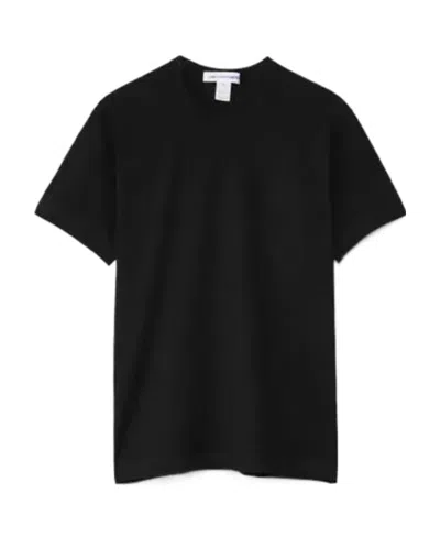 Comme Des Garçons Logo Round Collar Short-sleeved T-shirt In Black
