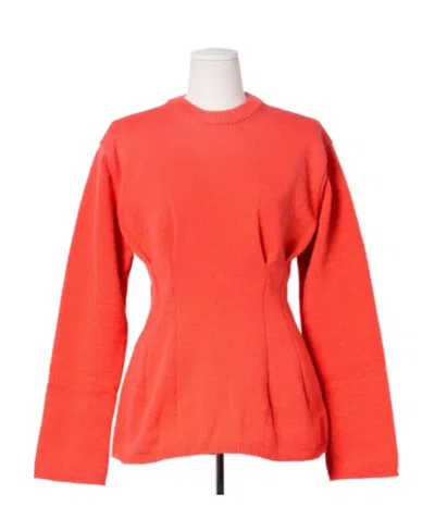 Comme Des Garçons Logo Round Neck Sweater In Orange