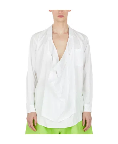 Comme Des Garçons Logo Shirt In White
