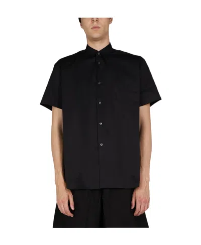 Comme Des Garçons Logo Short-sleeved Shirt In Black