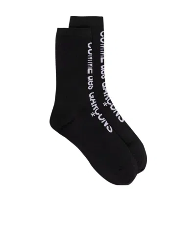 Comme Des Garçons Logo Socks In Black