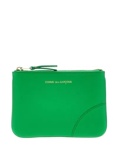 Comme Des Garçons Logo-stamp Wallet In Green
