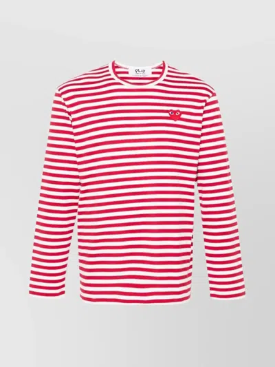 COMME DES GARÇONS LOGO STRIPED COTTON T-SHIRT