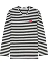 Comme Des Garçons Comme Des Garcons Logo Striped Cotton T Shirt In Black