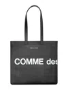 Comme Des Garçons Leather Shoulder Tote Bag Handles In Black