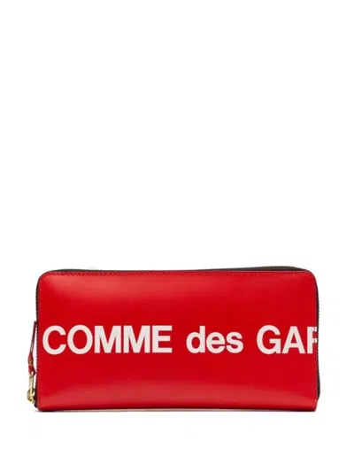 Comme Des Garçons Logo Wallet In Brown