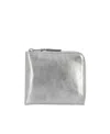 Comme Des Garçons Logo Wallet In Metallic