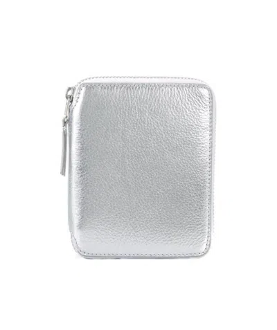 Comme Des Garçons Logo Wallet In Gray