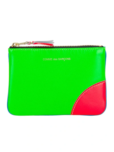 Comme Des Garçons Logo Wallet In Green