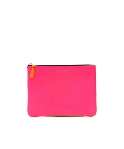 Comme Des Garçons Logo Wallet In Pink