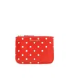 Comme Des Garçons Logo Wallet In Red