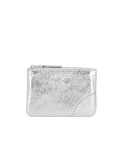 Comme Des Garçons Logo Wallet In White