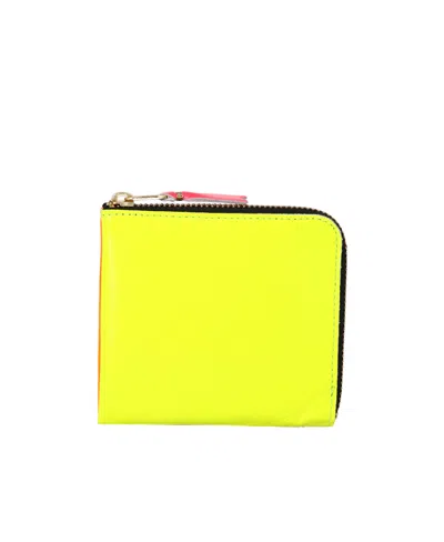 Comme Des Garçons Logo Wallet In Yellow