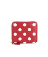 Comme Des Garçons Logo Wave Point Short Wallet In Red
