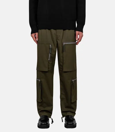 Comme Des Garçons Logo Work Pants In Green
