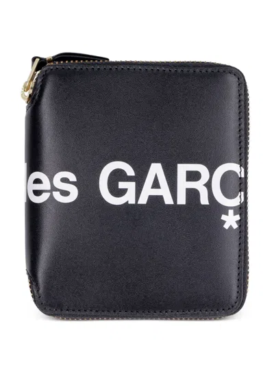 Comme Des Garçons Comme Des Garcons Wallet Zip-around Leather Wallet With Logo In Black
