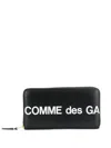 Comme Des Garçons Logo Zip-around Wallet In Black