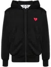 Comme Des Garçons Comme Des Garcons Logo Zipped Cotton Hoodie In Black