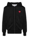Comme Des Garçons Comme Des Garcons Logo Zipped Cotton Hoodie In Negro