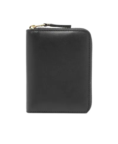 Comme Des Garçons Logo Zipper Wallet In Black