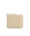 Comme Des Garçons Leather Wallet With Coin Pocket And Multiple Card Slots In Nude