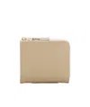 Comme Des Garçons Leather Wallet With Coin Pocket And Multiple Card Slots In Nude