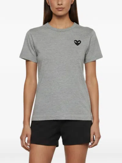 Pre-owned Comme Des Garçons Logo-appliqué T-shirt In Grey