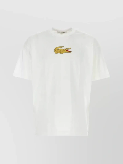 Comme Des Garçons Logoed Patch Cotton Crew-neck T-shirt In White