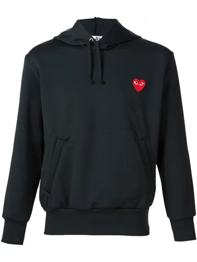 Comme Des Garçons Comme Des Garcons Logo-embroidered Cotton Hoodie In Black