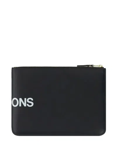 Comme Des Garçons Logo-print Coin Purse In Black