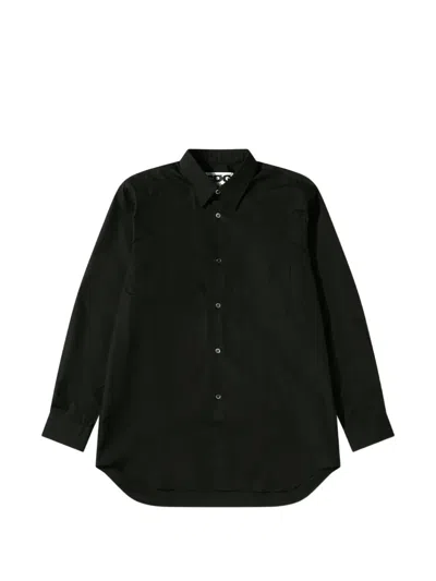 Comme Des Garçons Logo-print Cotton Shirt In Black