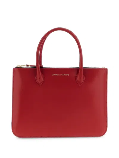 Comme Des Garçons Wallet Zip Pouch With Two Handles In Red