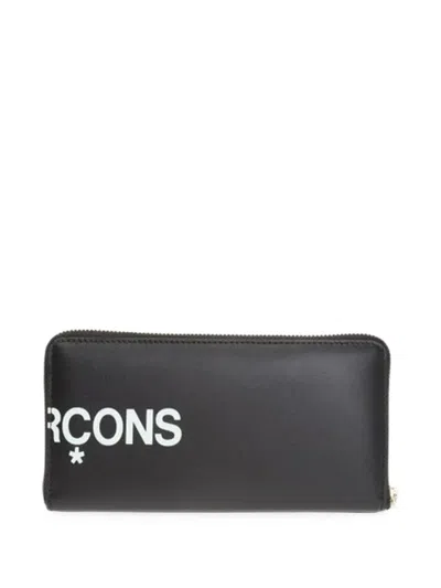 Comme Des Garçons Logo-print Leather Wallet In Black
