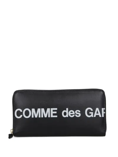 Comme Des Garçons Logo-print Leather Wallet In Black