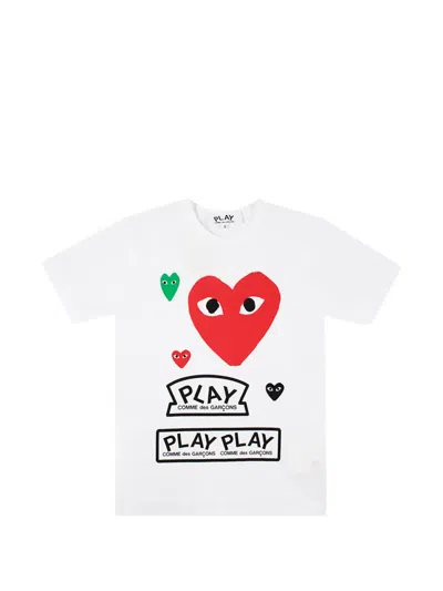 Comme Des Garçons Logo-print T-shirt In White
