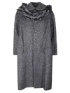 Comme Des Garçons Long Coat With Textured Fabric In Gray