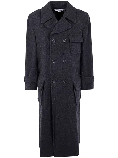 Comme Des Garçons Long Double Breasted Coat In Gray
