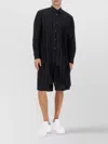 Comme Des Garçons Long Shirt With Pleated Front And Fringes