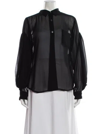 Pre-owned Comme Des Garçons Long Sleeve Blouse In Black