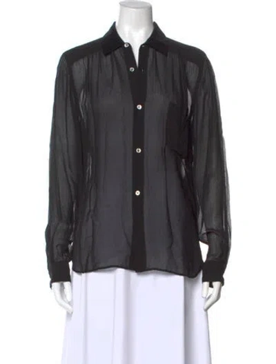 Pre-owned Comme Des Garçons Long Sleeve Blouse In Black