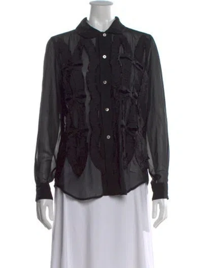 Pre-owned Comme Des Garçons Long Sleeve Blouse In Black