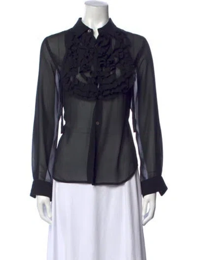 Pre-owned Comme Des Garçons Long Sleeve Blouse In Black